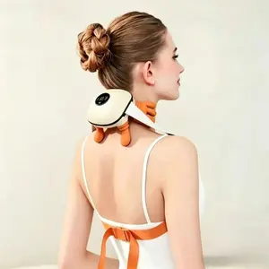 2026 upgraded shoulder and neck massager with heating function — wireless 3D kneading and deep tissue therapy technology, includes a remote control for easy operation, lightweight and portable, ideal as a gift.