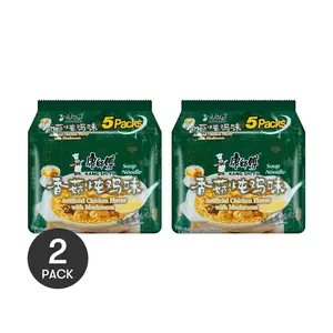 2Packs MASTER KONG Mushroom & Chicken Instant Noodle Soup - 5 Packs* 3.52oz/Pack