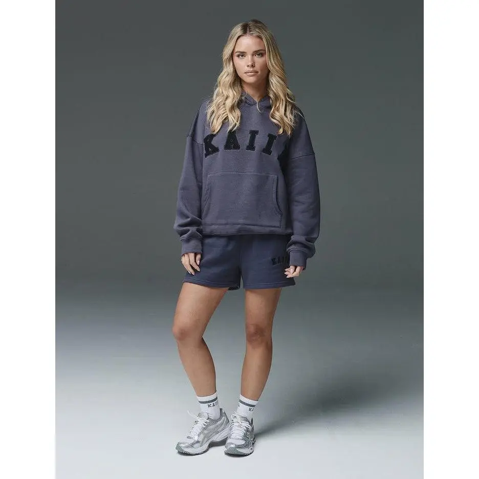 Kaiia Logo Relaxed Sweat Short Dark Grey