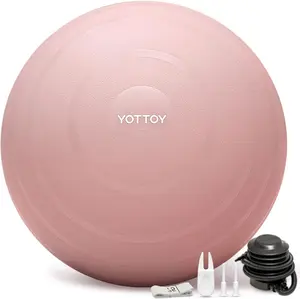 YOTTOY Anti-Burst Exercise Ball for Working Out, Yoga & Pregnancy, Extra Thick Workout Ball for Physical Therapy & Fitness