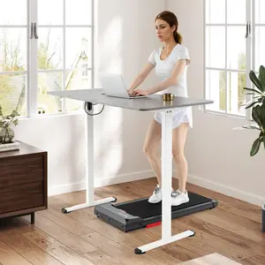 COSTWAY - 2.5HP Under Desk Treadmill with Remote Control and LED Display-Black