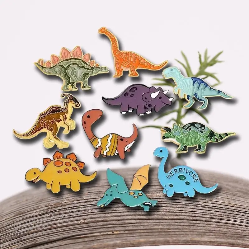 10pcs Alloy jewelry cartoon cute dinosaur shaped baked paint brooch badge 10pcs Alloy jewelry cartoon cute dinosaur shaped baked paint brooch badge