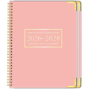 Monthly Planner 2026-2028, Hardcover with Metal Corner 3 year calendar 2026-2027-2028 Calendar Book from Jan 2026 - Dec 2028, 9" x 11", Spiral Bound,Organizer for Office, School, and ,