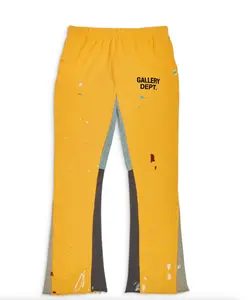 Gallery Department GD Logo Paint Splatter Flare Sweatpants Yellow Black Multi
