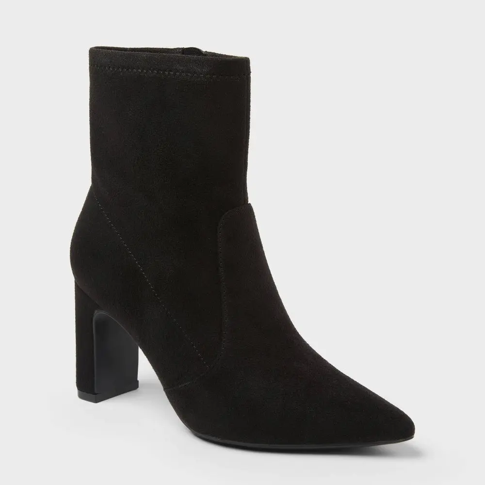 Women’s Sienna Low Shaft Heeled Boots with Memory Foam Insole - A New Day