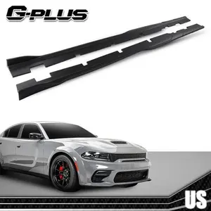Fit For 2015-2023 Dodge Charger Side Skirts Rocker Panel Body Kit Matte Black G-PLUS