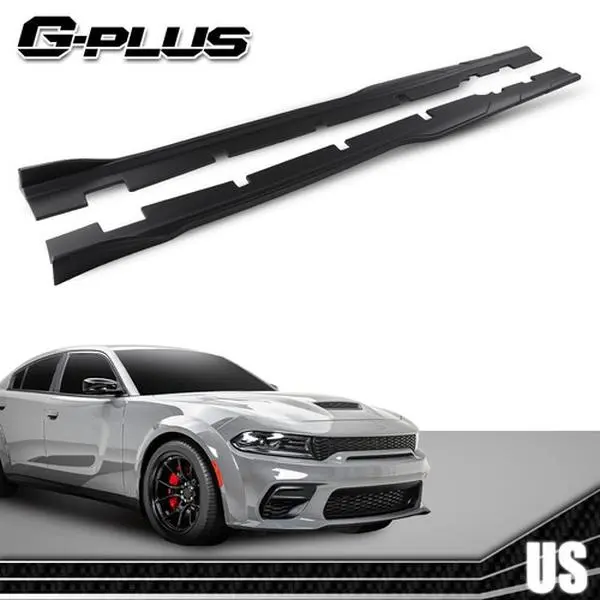 Fit For 2015-2023 Dodge Charger Side Skirts Rocker Panel Body Kit Matte Black G-PLUS