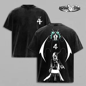 Ulquiorra Cifer Bleach Washed Oversized T-shirt | Vintage Double Printed Heavyweight Cotton Hoodie | Anime Manga Streetwear Top | Espada 4th Arrancar Graphic Shirt | Perfect Gift for Bleach Fans