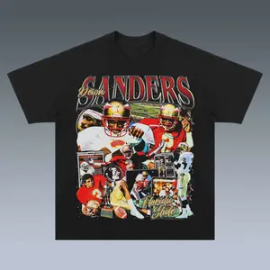 [SALE Up To 50% Off] Deion Sanders Graphic Tee, Y2K Crew Neck Streetwear T-Shirt, Unisex Crew Neck Tee, Vintage Football Graphic, Sports Player Bootleg Premium Style, Casual Cotton Fit 1 Sided