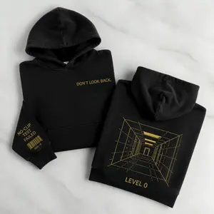 Women's Backrooms Inspired Embroidered Hoodie - Casual Long Sleeve Fitted Pullover, Liminal Space Analog Horror Sweatshirt, Weirdcore Fashion Streetwear, Level 0 Aesthetic Top