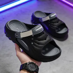 Men’s summer fashion slides, lightweight breathable outdoor perforated shoes, versatile for everyday casual wear