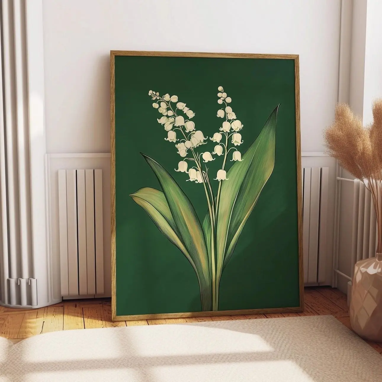 Vintage Lily of the Valley Botanical Print Farmhouse Wall Art Floral Poster 3