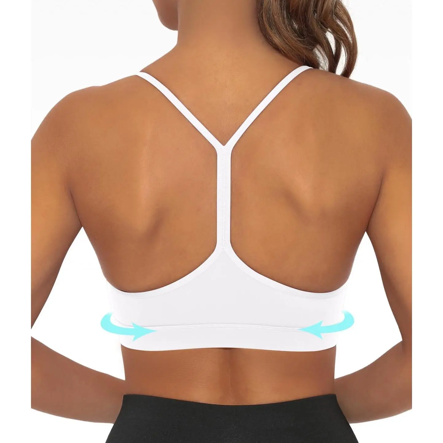 Back Sports Bra for Women Low Impact Racerback Workout Bras Sexy Thin Straps Yoga Bras with Removable Pads