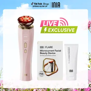 【LIVE EXCLUSIVE】INIA FLARE All-in-One Facial Beauty Device, 3-in-1 Facial Massager Beauty Device for Face and Neck Skin Rejuvenation Lifting/ Tightening/ Infusing, Perfect Gift Season Pick