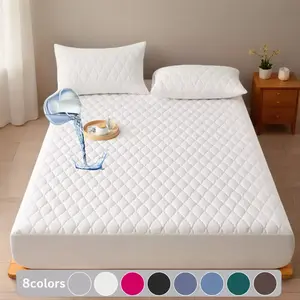 2/3 Piece Waterproof Mattress Protector Set with Deep Pocket (6"-18") Soft Fitted Sheet, Noiseless, Breathable, Stain-Resistant, Machine Washable Mattress Cover for Bedroom, Guest Room, Dorm, Hotels – Includes Pillowcases, Quilted Mattress Protector