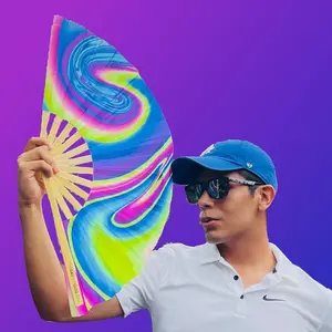 UV Reactive Lava Lamp Folding Hand Fan