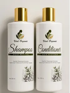Vital Organic Shampoo Root Revival & Conditioner Hair Restorer Gentle Cleansing Formula Safe pH Balanced for All Hair Types 350ml