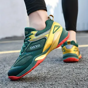 Men's Color Block Non Slip Low Top Badminton Shoes, Shock Absorption Non Slip Durable Training Shoes, Outdoor Running