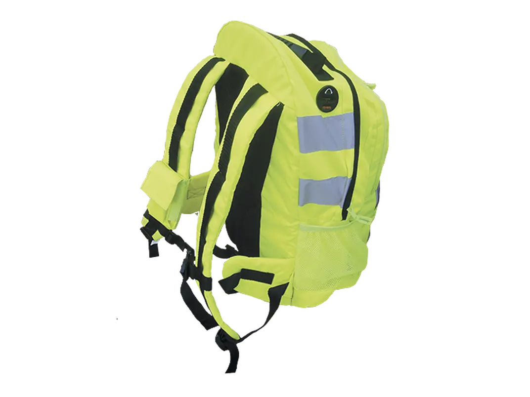 Portwest B905YER 25L Adjustable Hi-Vis Rucksack - Yellow, Hivistex Reflective Tape, Multi-Compartment, Mobile Phone Pocket, Unisex, Work Travel Functional Backpack