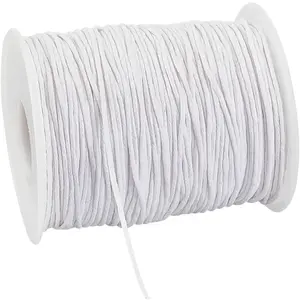 100 Yards 1mm Waxed Cotton Cord, White Waxed String Wax Thread Beading Cord for Bracelet Necklace Jewelry Making Crafting Beading Macrame