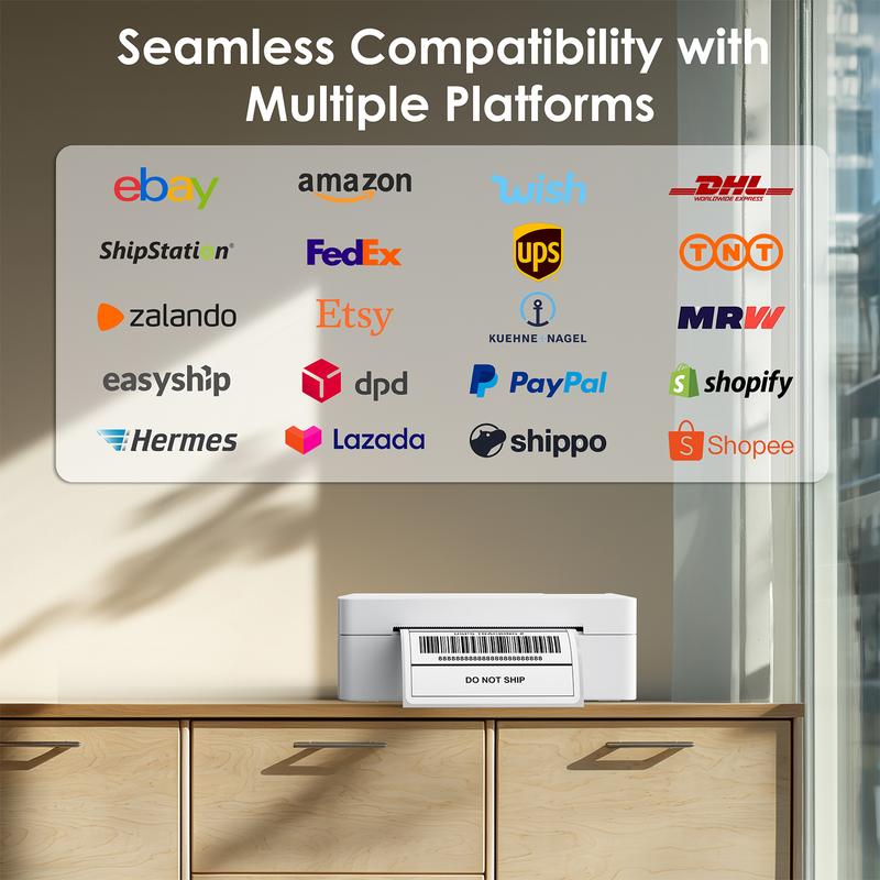 KNAON Shipping Label Printer Bluetooth Thermal Label Printer,Compatible with USPS, Amazon, Shopify, iOS/Android/Windows/Mac