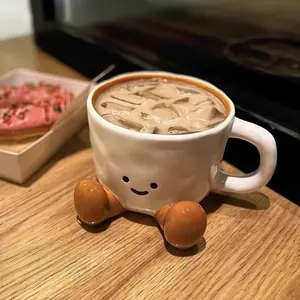 Cute Foot Design Ceramic Mug, Creative Handle Coffee Cup, Ideal for Home and Office Use, Perfect Gift for Friends and Family