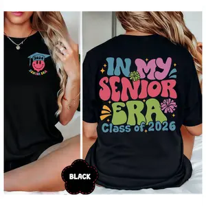 100% Cotton In My Senior Era Shirt for Adults Teens, Class Of 2026 Shirt, Senior 2026 Tee, 2026 Senior Gifts, High School Graduation, Back to School, Graduation Gift
