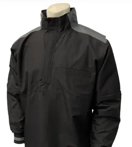MLB Convertible Umpire Jacket - Black w/ Charcoal Grey with Numbers # or Without Numbers