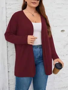 Women's Soft Knit Sweater Cardigan, Pure Color Casual Top, Versatile Fashion Outerwear, Ideal for Home & Work Wear, Stylish Daily Clothing, Knitwear