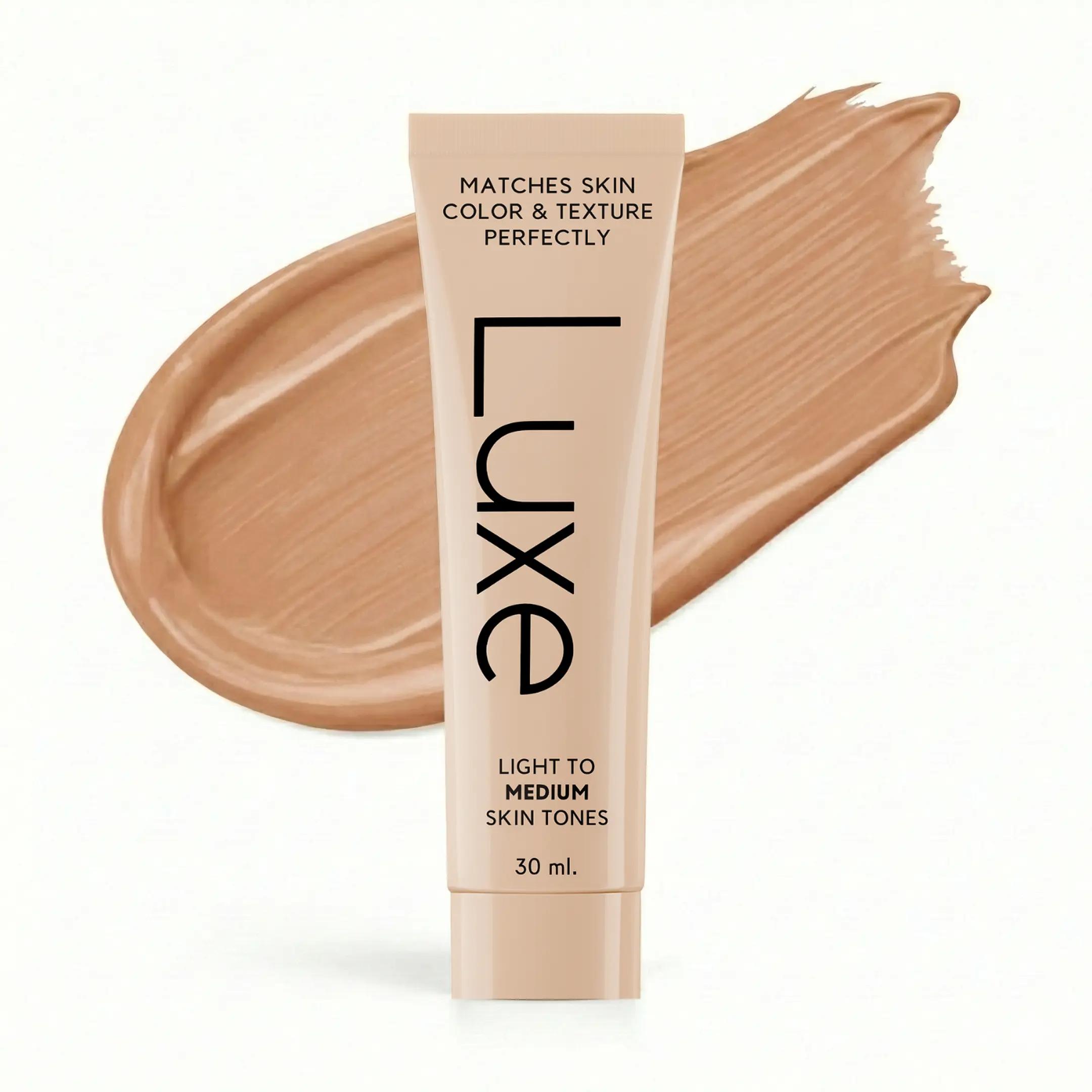 Luxe Color Changing Foundation for Women – Instantly Adapts to Your Skin Tone – Buildable Light-to-Medium, Medium Dark-to-Dark, Coverage – 12-Hour Wear – Natural Dewy Finish Concealer Matte  Makeup