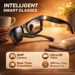 AI Smart Glasses with HD Camera - HD Video Recording Glasses with Audio, Music Playback, Wireless Call, Touch Control, Real-Time Translation, AI Object Recognition, Multifunctional Camera Glasses for Men Women, Translation Glasses for Travel & Outdoor