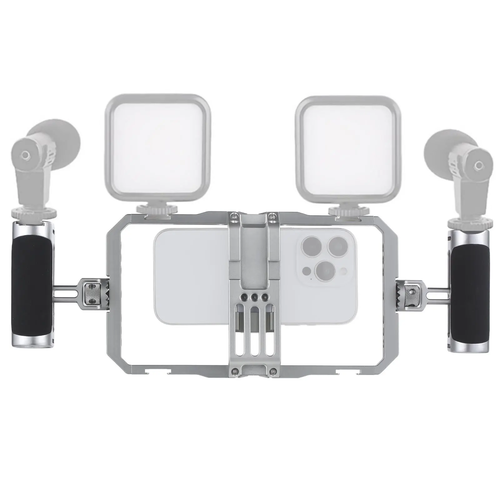EONIX Universal Phone Cage Kit, Smartphone Video Rig Kit with Handles, Handheld Filmmaking Stabilizer, Cellphone Camera Stabilizer for Vlogging and Videography Compatible with Most iPhone Android Phones, Camera