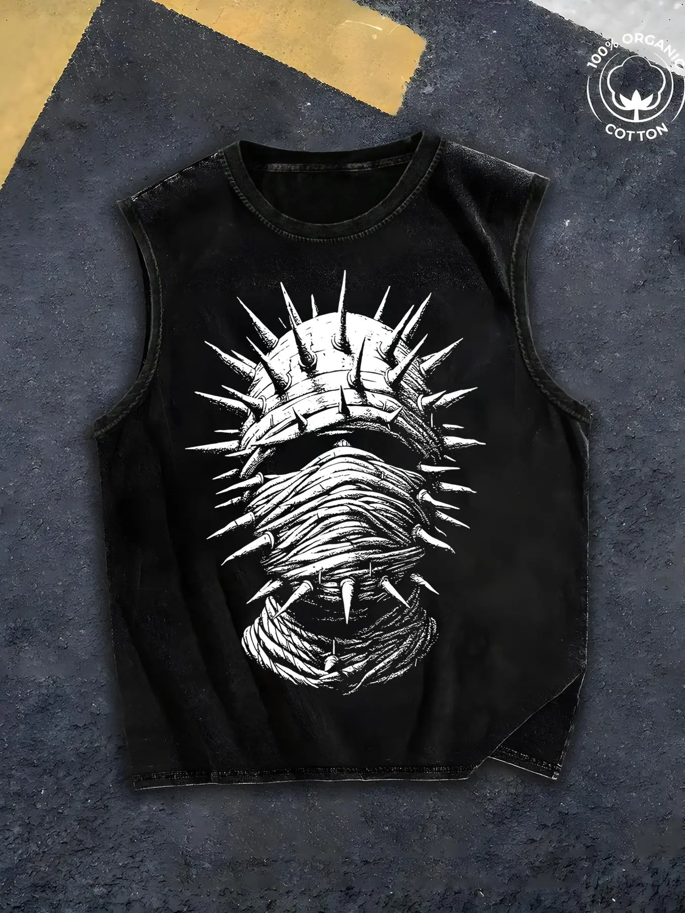 Men's Vintage Angel Graphic Fitted Tank Top Vest, Casual Sleeveless Summer Shirt, Stylish Soft Comfortable Apparel for Everyday Wear