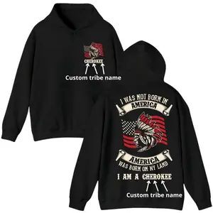 Custom Tribe Name Tee, Custom Native Pride Hoodie – I Was Not Born in America, America Was Born on My Land, Graphic tee, Fashion Cotton, Streetwear, Full Colors, For Men, For Women