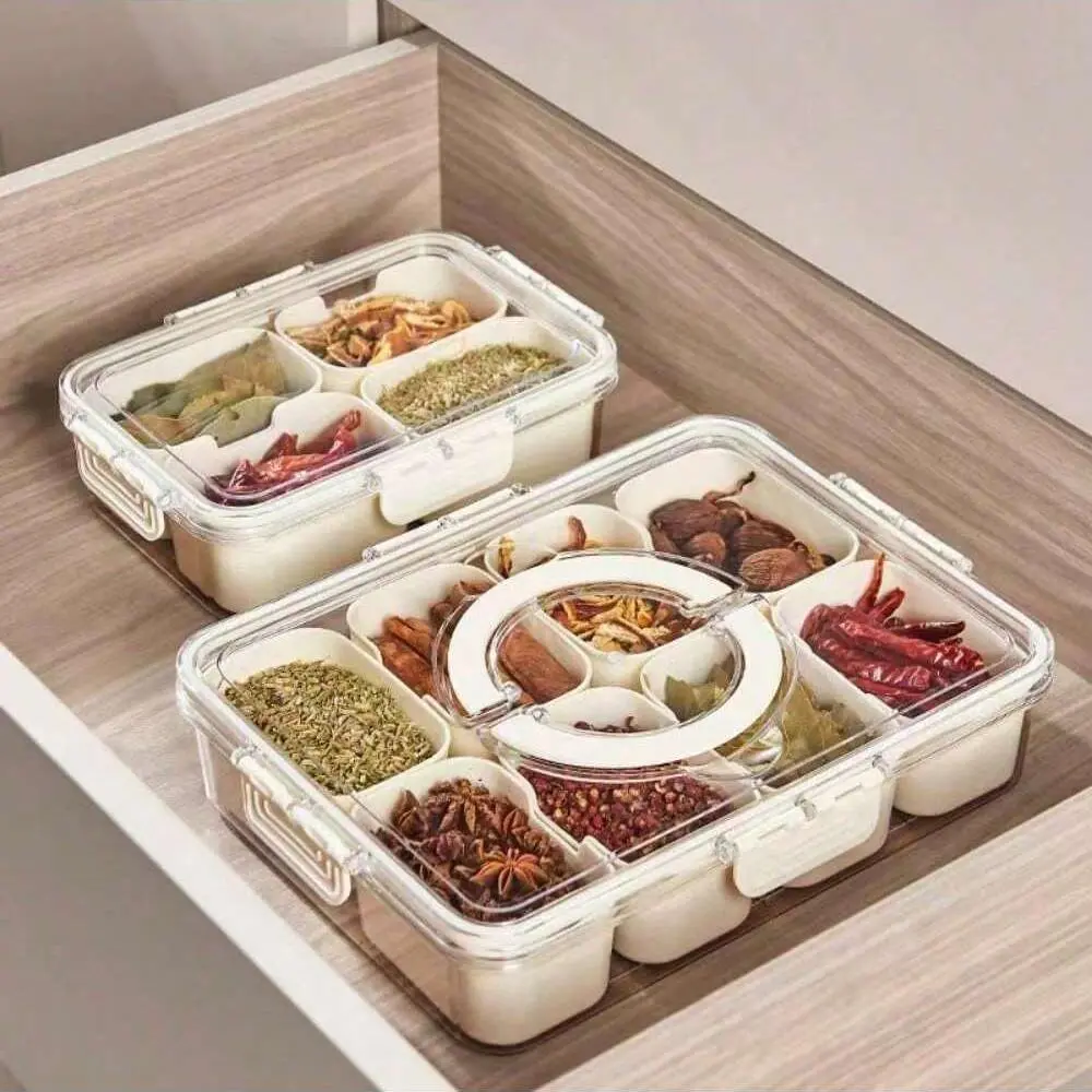 Divided Portable Serving Snack Tray Plate for Meal Prep, Serving, and Food Storage