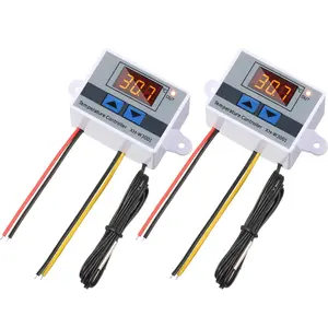 Digital LED Temperature Controller Module Digital Thermostat Switch with Waterproof Probe Programmable Heating Cooling Electronic Thermostat Range from -50℃ to 110℃ 12V 10A 120W 2 Pieces