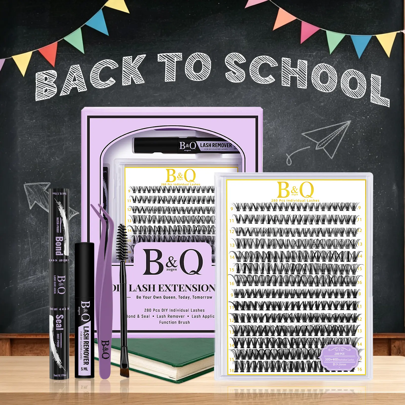 30D+40D Kit l B&Q 280pcs Individual Natural Look Clusters for DIY Eyelashes Extension, Waterproof Long Lasting Beginner Friendly Fake Lashes Stacking Makeup Gift Cosmetic #tiktokshopbacktoschool