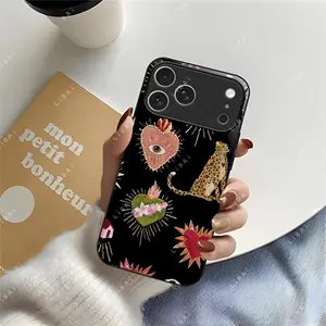 Mystical Sacred Heart Evil Eye Cheetah Art Phone Case | White Light Glass Smooth 2D Flat Cover |  for [iPhone & Samsung] 952
