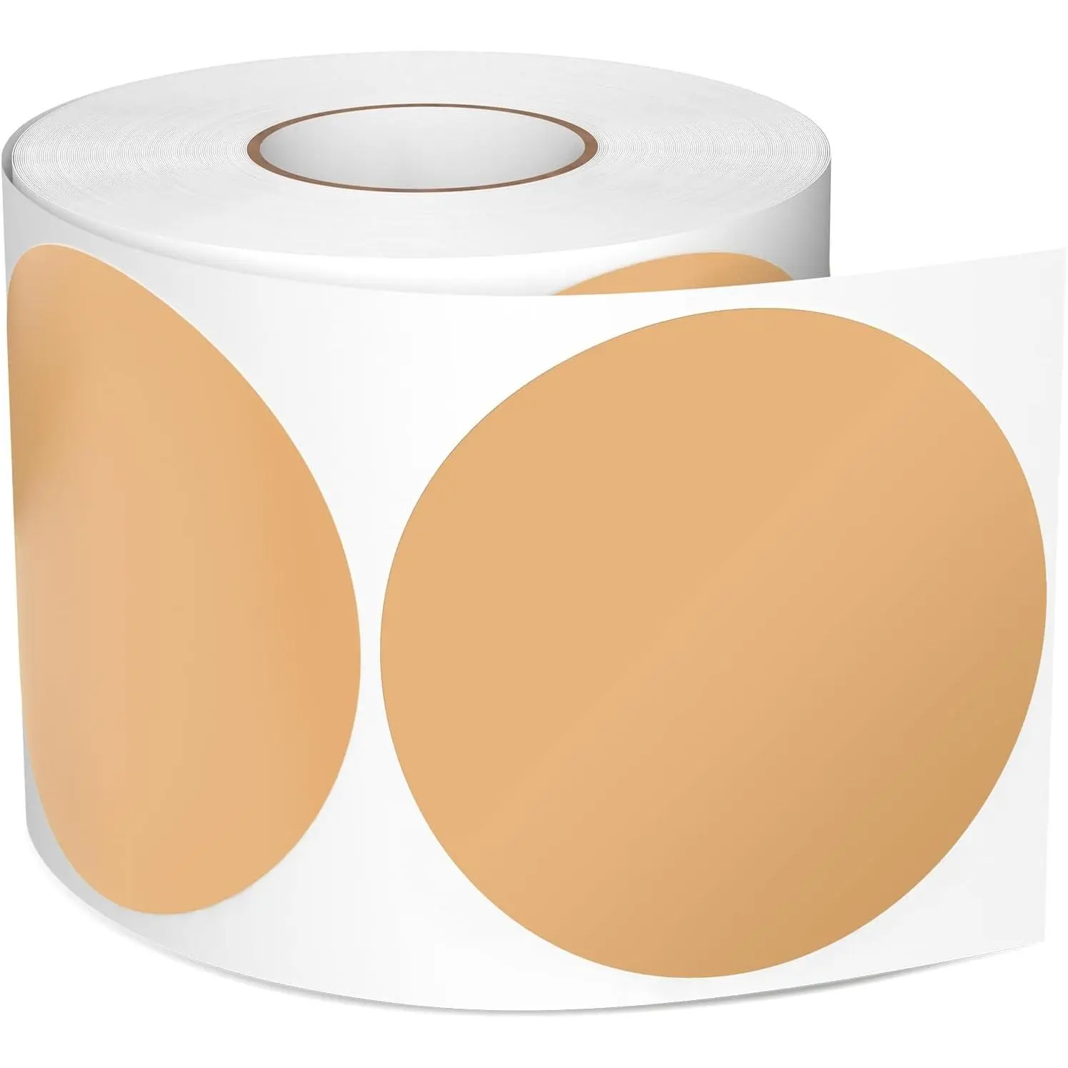 3 Inches Brown Circle Stickers Roll 500 count, Self-Adhesive Large Round Color Coding Labels Vinyl Writable  for Warehouse Business  School Office
