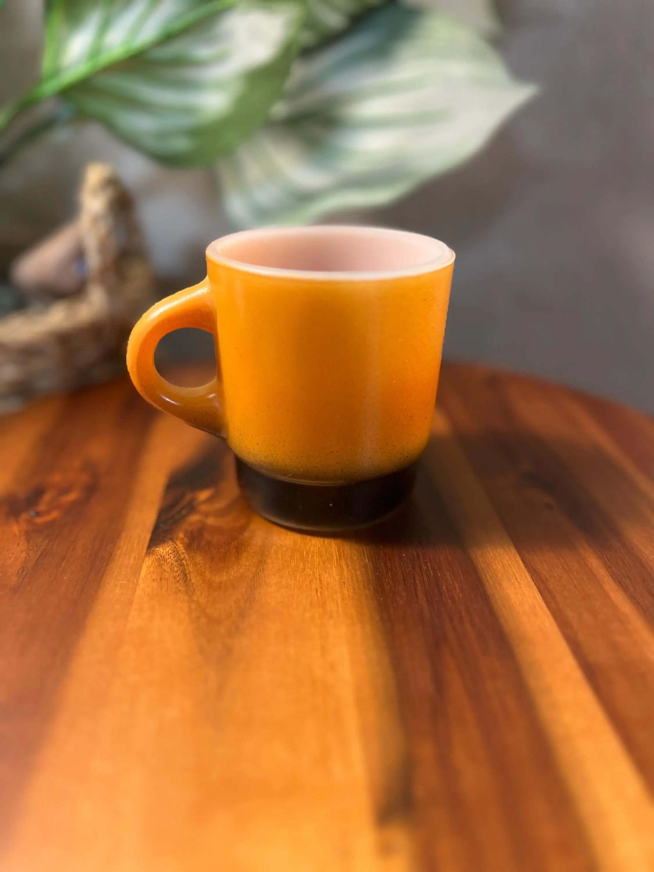 Vintage Anchor Hocking Fire-King Ware Orange Single Mug - USA-Made Standard Cup for Coffee Time, Kitchen Drinkware Gear, Glassware Drinkware