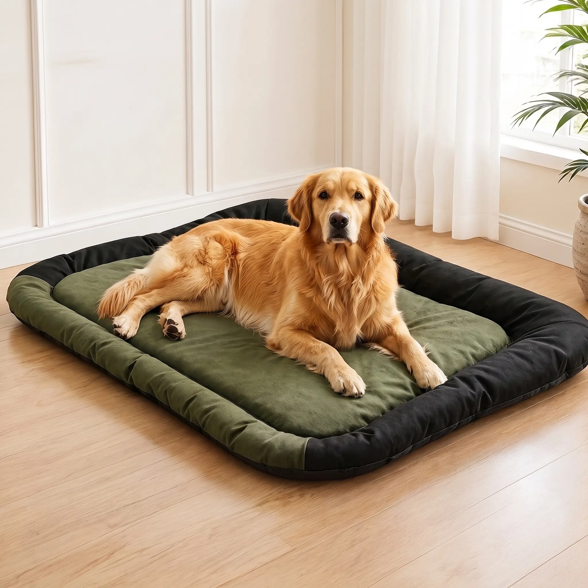 Waterproof Oxford Dog Crate Pad – Tough & Tear-Proof Pet Bed Mat with Non-Slip Bottom, Wipe Clean Cover for Metal Crates, Indoor & Outdoor