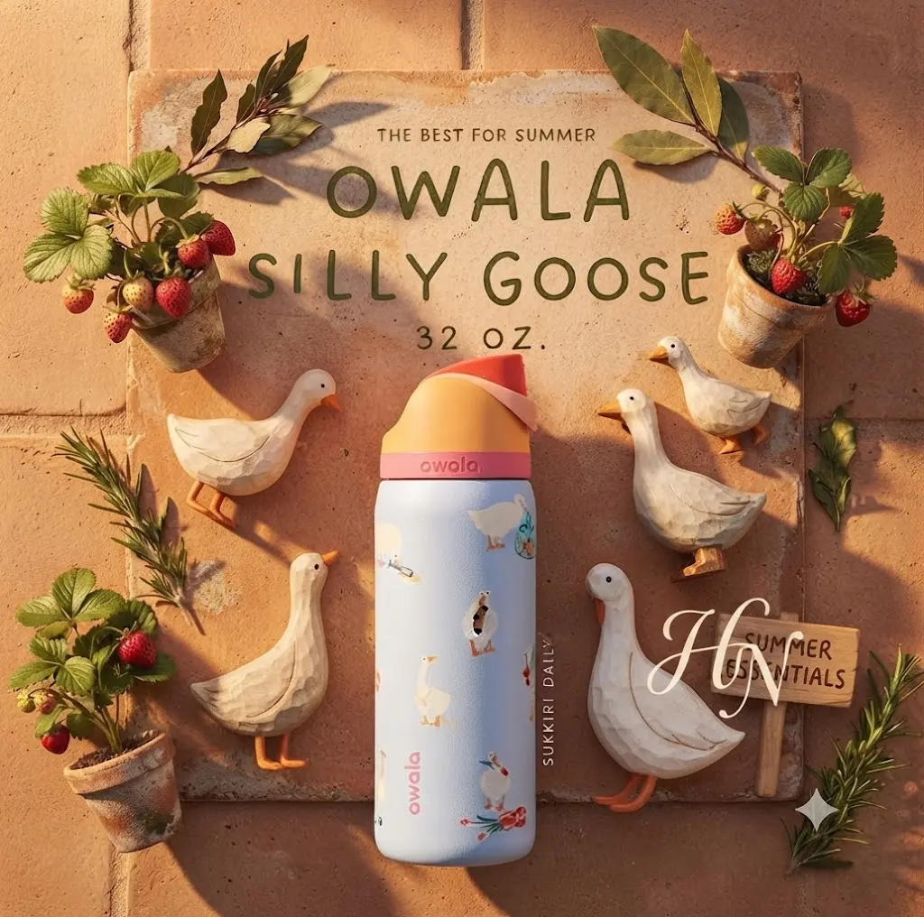 Owala UO Exclusive Silly Goose FreeSip 32 oz Insulated Water Bottle for Kitchen, Drinkware Use