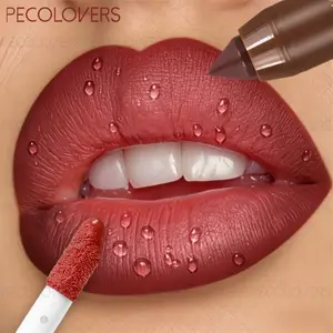 2pcs Velvet Matte Lip Duo - Lip Liner & Long Lasting Lipstick Set, Sweat-Proof Non-Sticky 24H Wear, Universal Light Shades for All Skin Types, Smooth Glide for Daily & Formal Events - Longwear Lip Makeup Gift Set