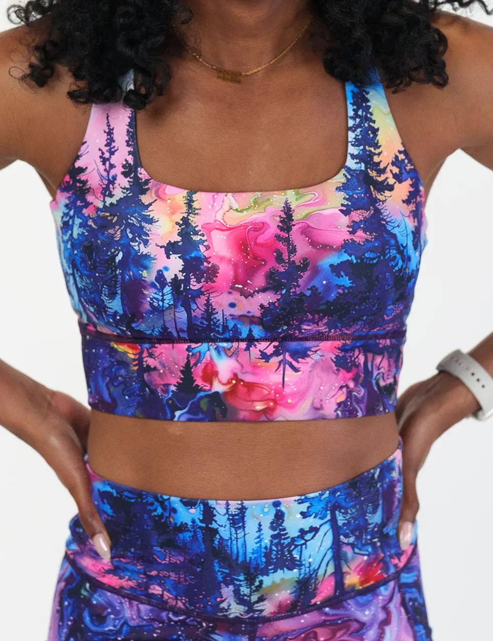CVG Longline Bra Dreamscape Workout Bra Supportive Sports Bra Sporty Bra