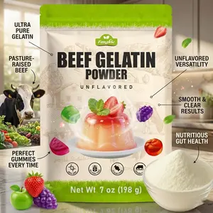 Unflavored Grass-Fed Beef Gelatin Powder, 7 oz/198 g Premium Thickening Agent, Gluten & Sugar Free, for Gummies, Jello, Beverage