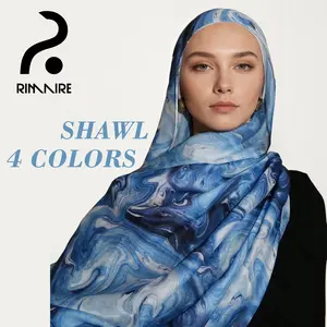 RIMAIRE Large Floral Printed Scarf for Women Lightweight Shawl Wrap Fall Winter Fashion Accessory Hijab Scarf Soft pashmina arch
