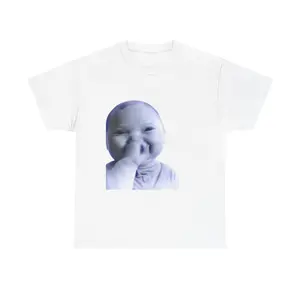 Frying Baby Tee| Laughing Baby Meme Photo T‑Shirt comfort shirt🤘🤘🤘