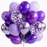 PartyWoo 66pc Thick Pearl Purple Balloon Arch Kit - 12 in Pastel-Metallic Mix Confetti Balloons, Floatable Decor for Weddings, Adds Regal Purple Flair to Weddings, Graduation Events
