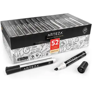 Arteza® Dry Erase Markers Set, Chisel Tip - Black, 52 pc. - ARTZ-8414