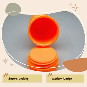 3D Printed by Me 1/2 oz Round Silver Storage Tube - Orange, Lightweight Modern Home Organizer Bottle for Home Supplies Storage